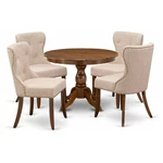 East West Furniture Antique 5-PIECE Wooden Dining Set Walnut/light Tan. Fixed Price $771.49.