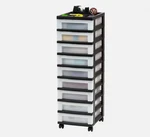 Iris Medium 9-DRAWER Craft Storage Rolling Cart W/ Organizer Top 14X12X38IN. Fixed Price $38.99.
