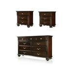 Home Square Set Of 3 Solid Wood 2 Nightstands Dresser In Dark Walnut. Fixed Price $1974.18.