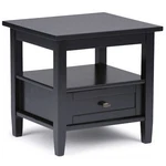 Warm Shaker Solid Wood 20 Inch Wide Rectangle Rustic End Side Table Black Wit. Fixed Price $147.20.