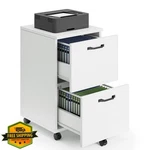 Sweetcrispy 2 Drawer Filing Cabinet, White, Rolling, Under Desk. Fixed Price $74.97.