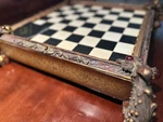 Oriental Accent Hand Crafted Richard Yip Carved Wood Chess Set With Drawers Rare. Fixed Price $499.88.