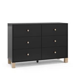 Storkcraft California 18"D X 47.7"W 33"H (6 Drawers), Black With Driftwood. Fixed Price $543.33.