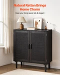 Vevor Rattan Cabinet With Adjustable Shelves, 2 Magnetic Doors, Wooden Legs, And. Fixed Price $125.90.