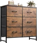 Rustic 6-DRAWER Dresser With Metal Frame And Wooden Top For Bedroom & Living. Fixed Price $93.99.