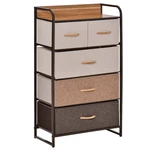 Homcom 5-DRAWER Dresser, Fabric Drawers, 4-TIER Storage Organizer For Bedroom. Fixed Price $126.91.