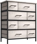 Stylish 8 Drawer Fabric Dresser With Steel Frame & Wood Top For Bedroom Storage. Fixed Price $124.99.