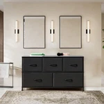 5 Drawer Fabric Dresser Sweetcrispy Storage Chest Wood Top Tv Stand For Bedroom. Fixed Price $51.74.