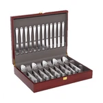 Wood Mahogany Flatware Chest Brown Lockable Classic 15X11X3.15IN 5+ Compartments. Fixed Price $100.00.