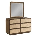 Meridian Furniture Windsor Brown Solid Wood And Natural Cane Mirror. Fixed Price $315.76.