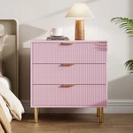 Hot Garvee 3 Drawer Dresser For Bedroom, Modern Wooden Storage Chest With Gold. Fixed Price $115.99.