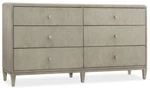 Hooker Furniture 5990-90002-LTWD Elixir 70"W Rubberwood And Serene Gray Beige. Fixed Price $1802.00.