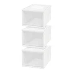 Iris Usa, Medium Modular Stacking Drawers 20" X 16" 11.5" H, Set Of 3, Whi. Fixed Price $84.86.