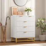 Gaomon White 5 Dresser For Bedroom Chest Of Drawers Metal Base Modern. Fixed Price $209.98.