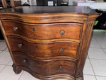 Ethan Allen Tuscany Collection Cherry Three-drawer Nightstand Bedside Chest. Fixed Price $550.00.