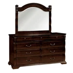 Bowery Hill Modern 2-PIECE Wood Dresser And Mirror In Cherry. Fixed Price $1342.18.