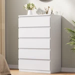 Modern White 5-DRAWER Dresser For Bedroom, Living Hallway Storage. Fixed Price $204.99.