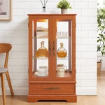 Lighted Curio Cabinet Glass Display With Doors Drawer Adjustable Shelves. Fixed Price $229.99.