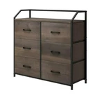 Homfa 6 Fabric Drawers Dresser, Lightweight Storage Cabinet, Dark Brown. Fixed Price $129.99.