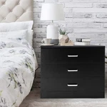 Wooden Dressers Chest Of Drawers 3 Black Finish Bedroom Storage Furniture. Fixed Price $59.99.