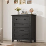 Garveehome Drawer Dresser 34.8" Tall Wooden Chest Black. Fixed Price $209.99.