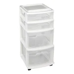 Homz Clear Plastic 4 Drawer Med Storage Container Tower, White Frame (open Box). Fixed Price $39.48.