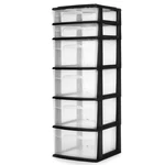 Homz Clear 6-DRAWER Plastic Bedroom/closet Organizer Black Frame(open Box). Fixed Price $65.65.