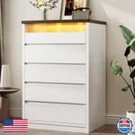 Jocoevol 5 Dresser For Bedroom Led Light Modern Chest Of Drawers Hidden. Fixed Price $271.98.
