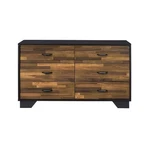 Bowery Hill Transitional 6-DRAWER Wooden Dresser In Walnut And Black. Fixed Price $349.86.