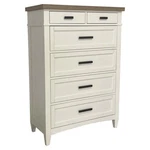Pemberly Row Contemporary 40"W Bedroom 6 Drawer Chest In White. Fixed Price $909.65.