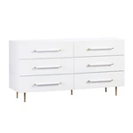 Trident White 6 Drawer Dresser. Fixed Price $1299.00.
