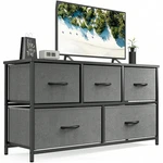 Sweetcrispy 5 Dresser Chest Bedroom, Metal Frame Wood Top For Tv Stand-fgqa. Fixed Price $52.46.