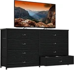 Modern 8-DRAWER Dresser & Tv Stand For 55'' Black Oak Finish. Fixed Price $133.99.