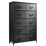 Wlive Black Tall Dresser For A-medium Size, Charcoal Wood Grain Print. Fixed Price $113.58.